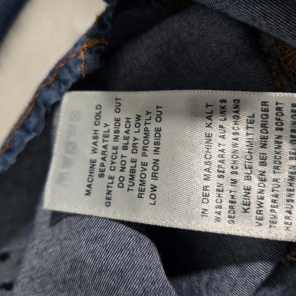 True Religion Lace up Denim Chambray Dress in Fossil Silk Color size Small EUC - Picture 12 of 13